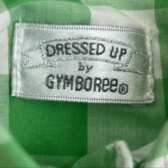 DRESSED Up By Gymboree plaid green & white romper size 3-6 months - Picture 4 of 7